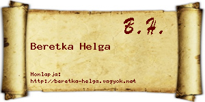 Beretka Helga névjegykártya